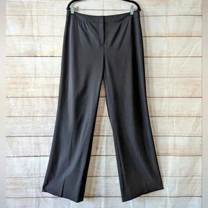 Lafayette 148 New York Size 10 Menswear Dress Pant Black St Wide Leg High Waist